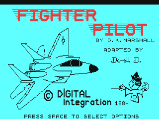 Fighter Pilot title screen for Commodore 64